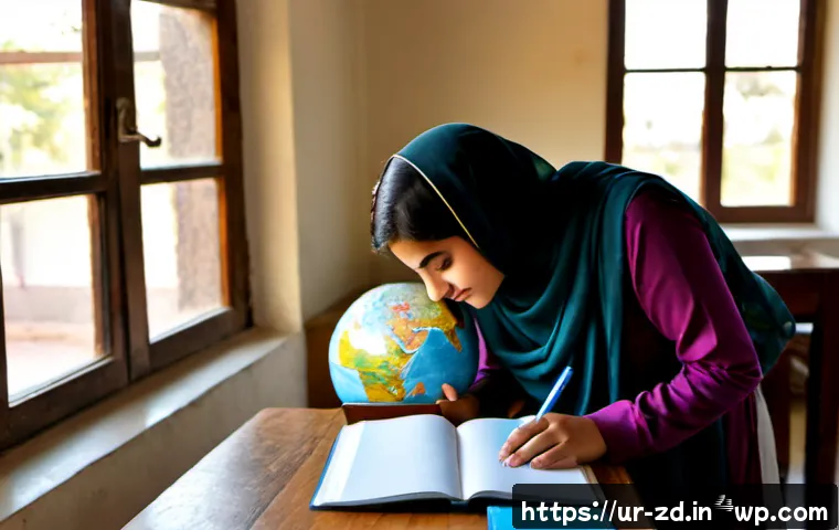 Home 17 해외 사례를 통한 지식 경계 확장 학습 - Photorealistic educational scene in a bright Pakistani university library, an adult Urdu-speaking st...